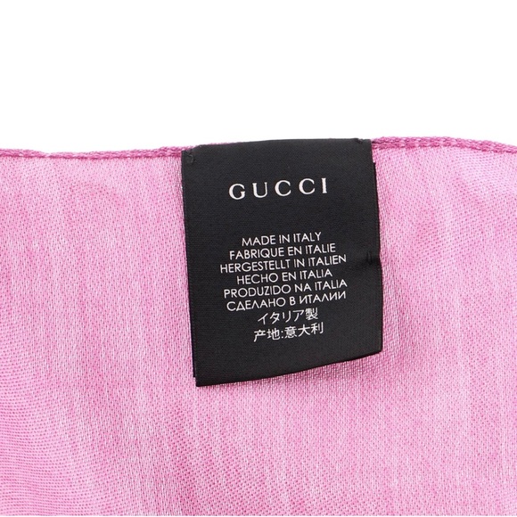 Gucci GG silk/wool scarf pink - Picture 2 of 6